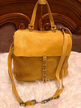 Viola castellani Woven must leather sconvertible backpack or crossbody  bag